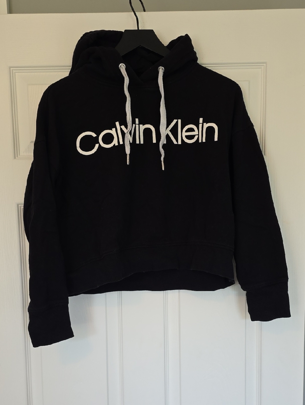 Calvin Klein Black Hoodie Sweater with White Logo
